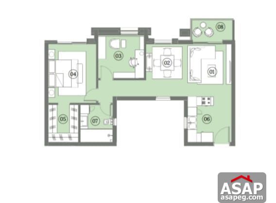 Apartment with Lake View for Sale in Haptown Compound Apartment with Lake View for Sale in Haptown Compound