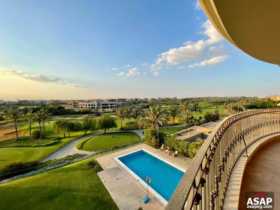 Apartment with Pool View for Rent in Katameya Dunes