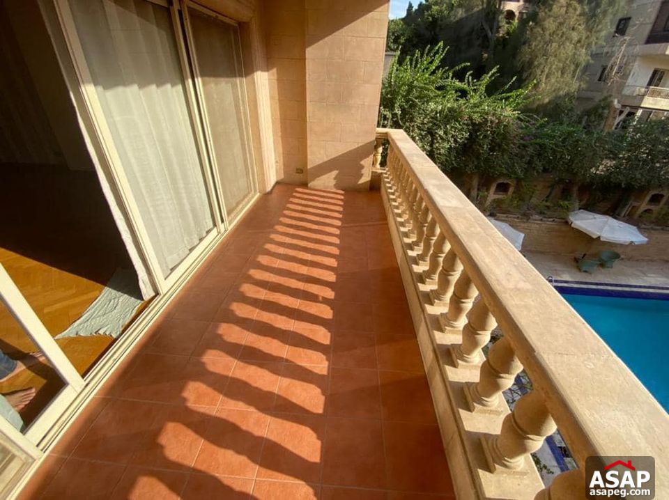 Apartment with Pool View for Rent in Maadi Sarayat Apartment with Pool View for Rent in Maadi Sarayat
